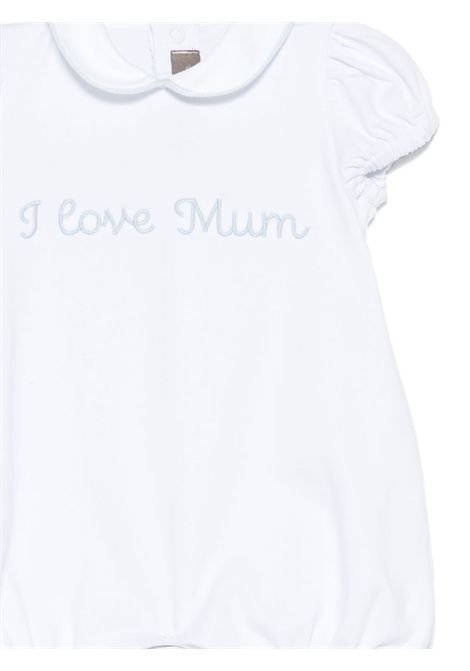 Tutina con slogan ricamato LITTLE BEAR | 1034BCO/CIELO